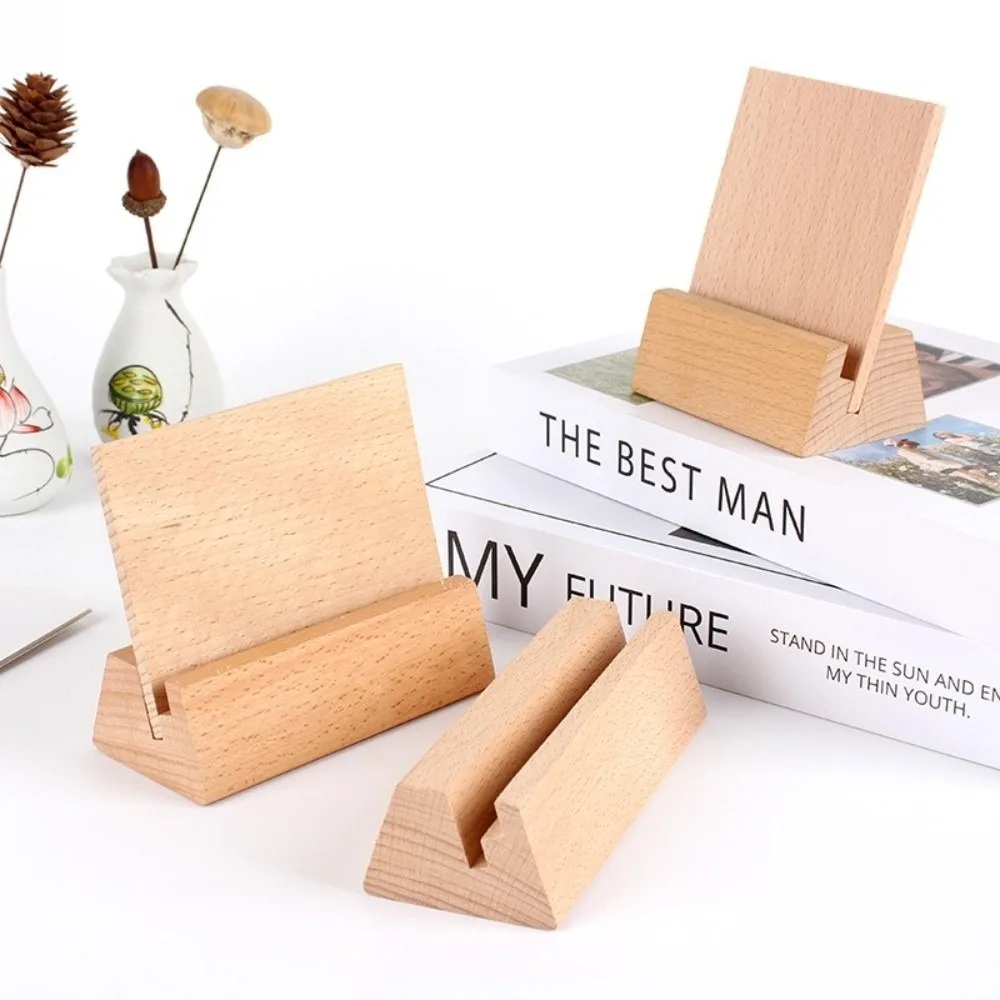 Minimalist Wooden Wooden Calendar Base with Backboard Multifunctional Desk Calendar Stand Postcard Display Stand Table Number