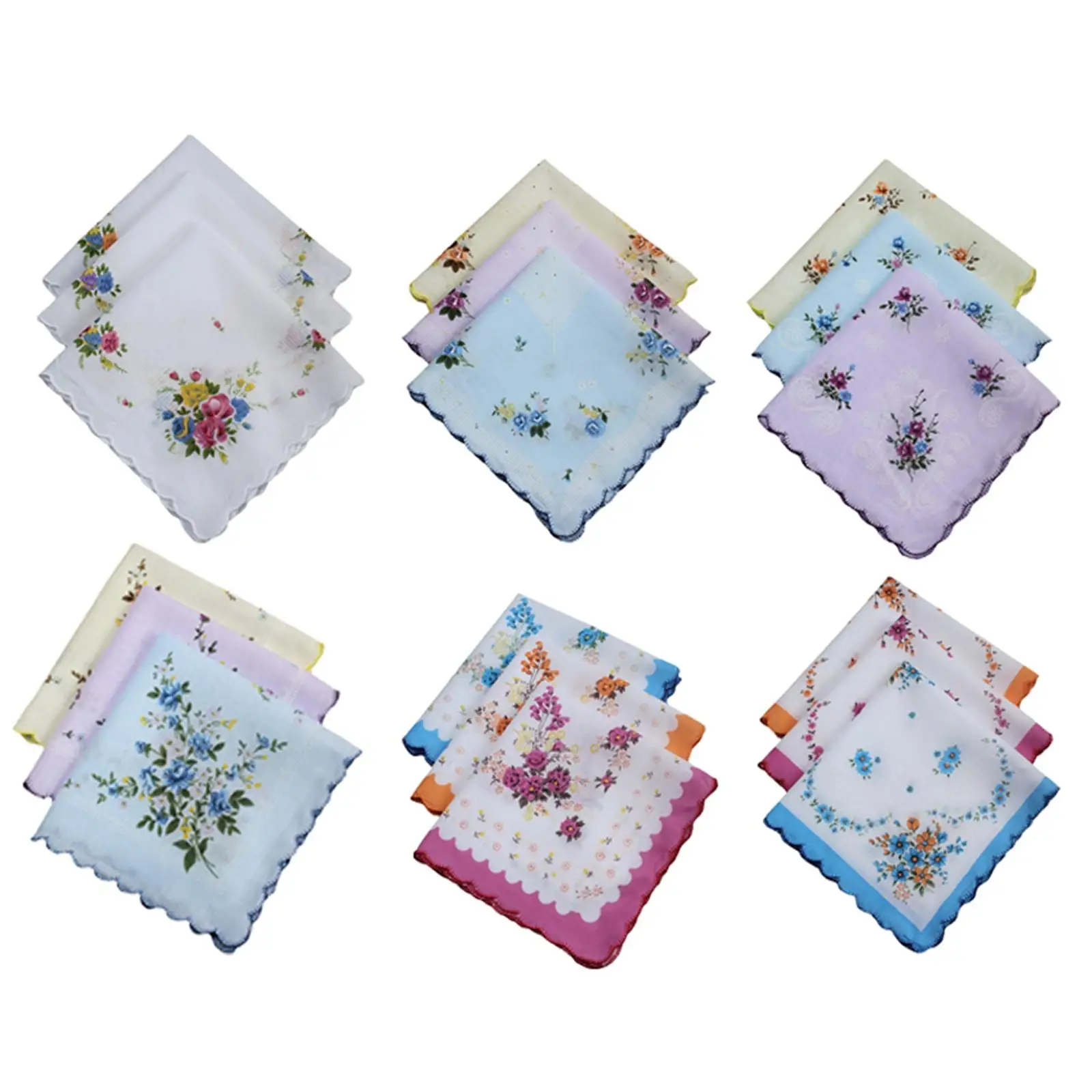 18-ピース-レディース-ソフト-フラワー-ウェディング-パーティー-刺繍ハンカチ-ギフト-30x30cm