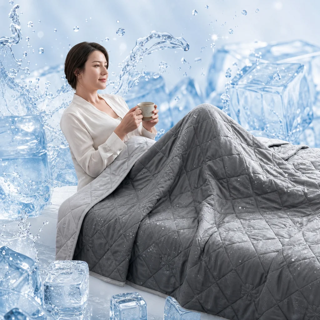 Solid Color Cool Touch Summer Thin Quilt, Ultrasonic Stitched Floral Embossed Comforter, All Summer Washable Household Blanket