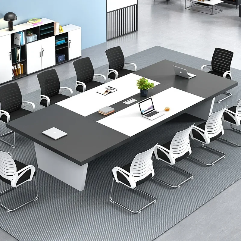 Simple Rectangular Large Panel Conference Table Office Negotiation Table Training Room Meeting Room Table And Chair Combination