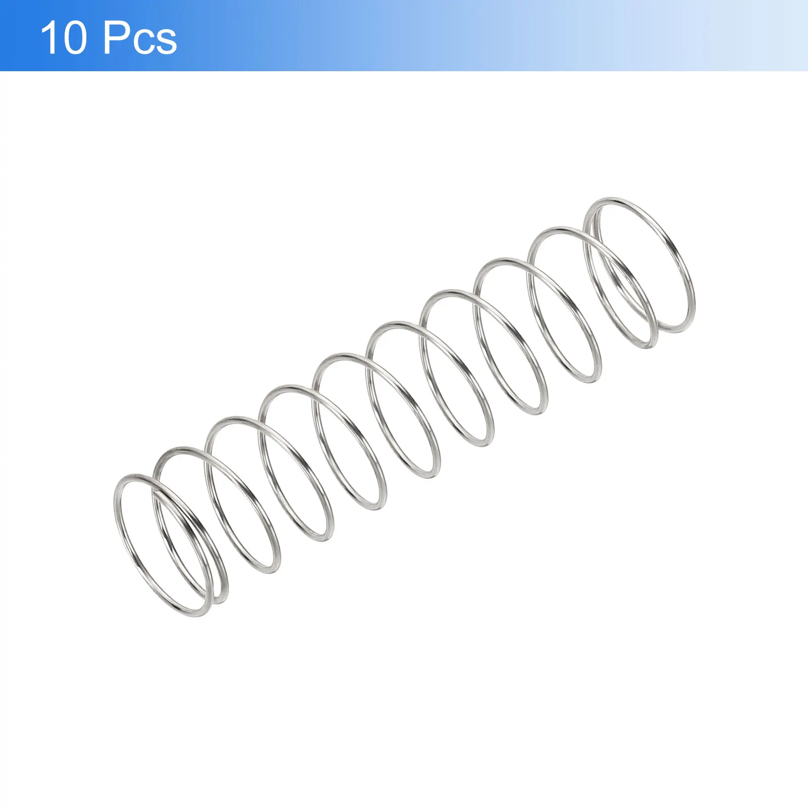 Uxcell 10Pcs Compression Springs Silver 304 Stainless Steel Extension Spring Ballpoint Pen Pressure Springs for Shop Home Repair