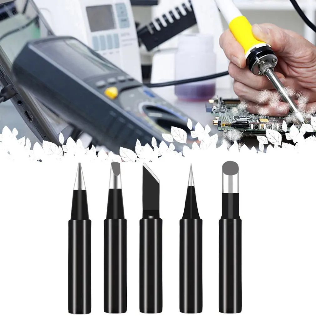 Puntas de soldador de 5 piezas, cabezal de soldadura Universal con calefacción interna 936, accesorios para herramientas de reparación de soldadura