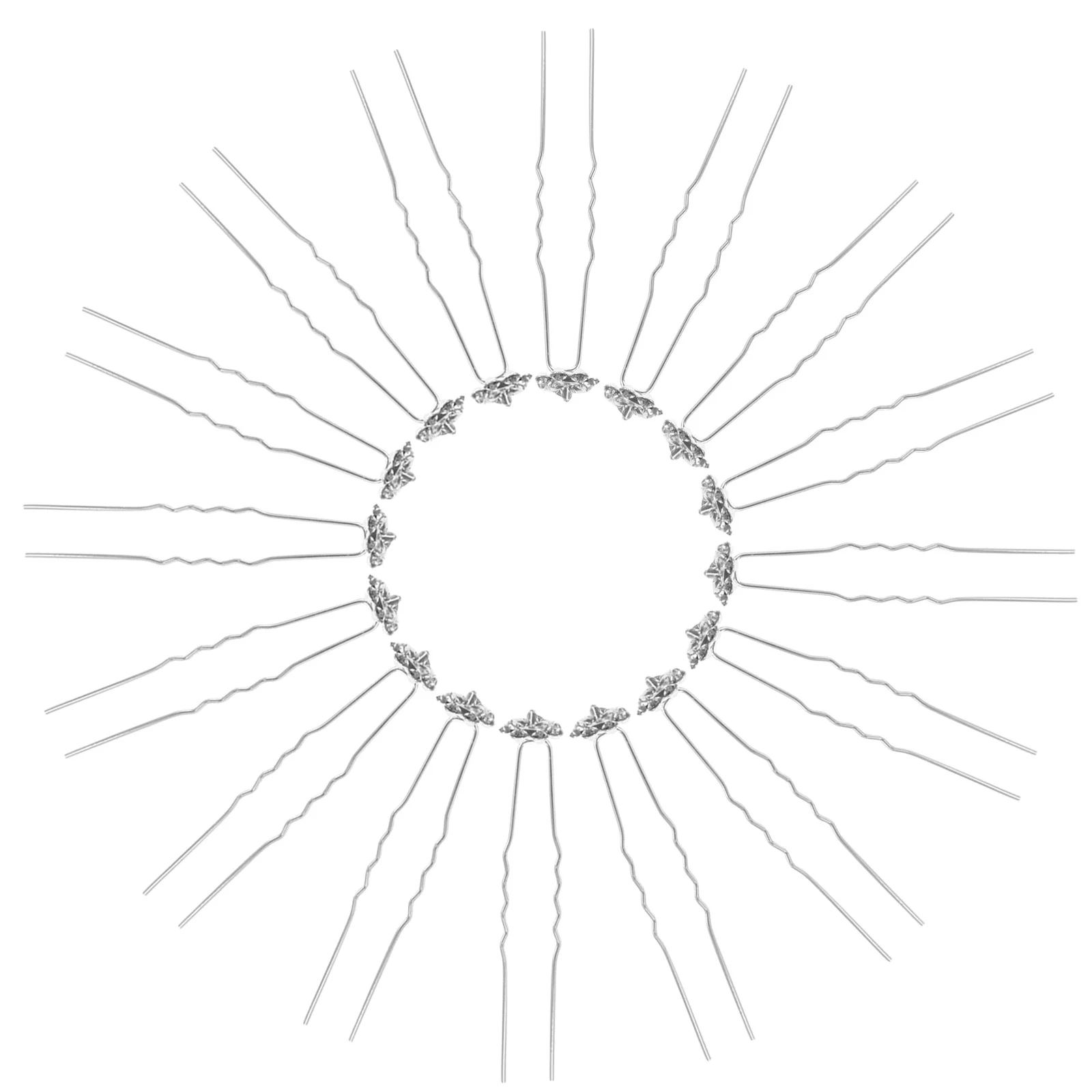 

20pcs Rose Flower Pins Bridal Wedding Hair Clip Elegant Rhinestone Hair Accessories For Women Bride Headpiece Decor