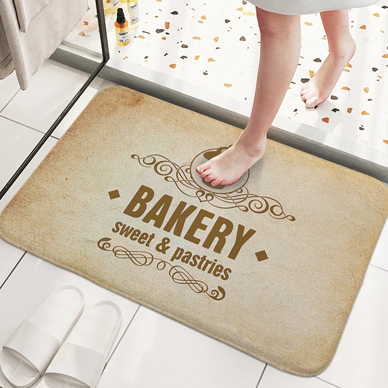 Bakery Bath Mat Anti Slip Carpet Entrance of House Living Room Balcony Kitchen Hallway Rug Custom Doormat Slip-resistant Home