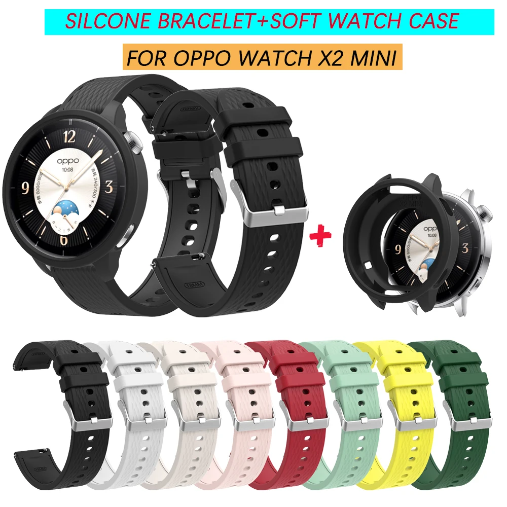 Tali Silikon + Casing untuk Jam Tangan OPPO X2 Gelang Mini Aksesori Korea untuk Jam Tangan OPPO X2 Gelang Mini Pengganti Gelang Olahraga