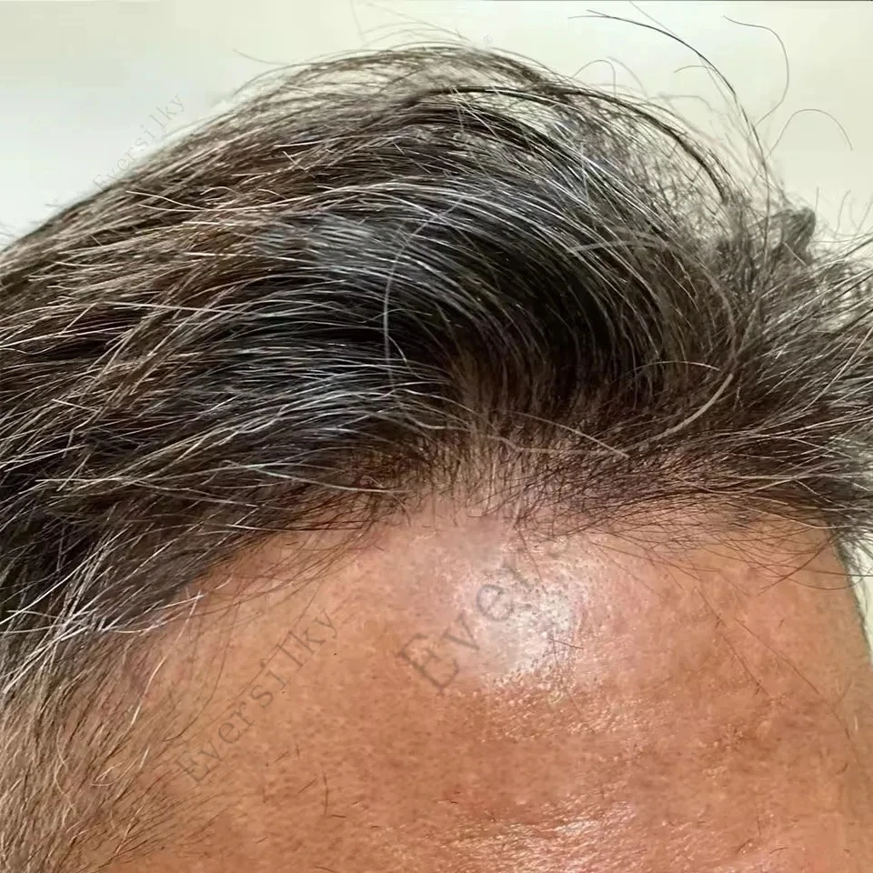 

80-90% Плотность 0,02 мм HD Поли Тонкая кожа Серый 1B20 # 510 # Невидимые натуральные волосы, пепельно-русые мужские парики, протезы из натуральных волос