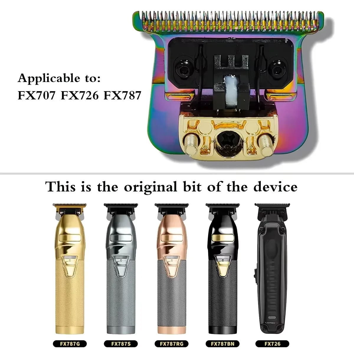 لقمة قاطعة قابلة للاستبدال ملونة DLC2.0 FX707Z FX 2.0 Rplacement شفرة التيتانيوم المتوافقة مع قادين الشعر BaBy PRO FX787 وFX726 #5