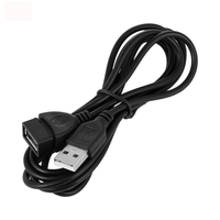 High Quality 0.6M 1M 1.5M 3M 5M USB 2.0 A Male to A Female Data Sync Charger Extension Cable Cord Black Data Cables Accessories