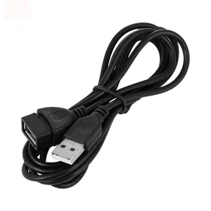 Bilashmart High Quality 0.6M 1M 1.5M 3M 5M USB 2.0 A Male to A Female Data Sync Charger Extension Cable Cord Black Data Cables Accessories