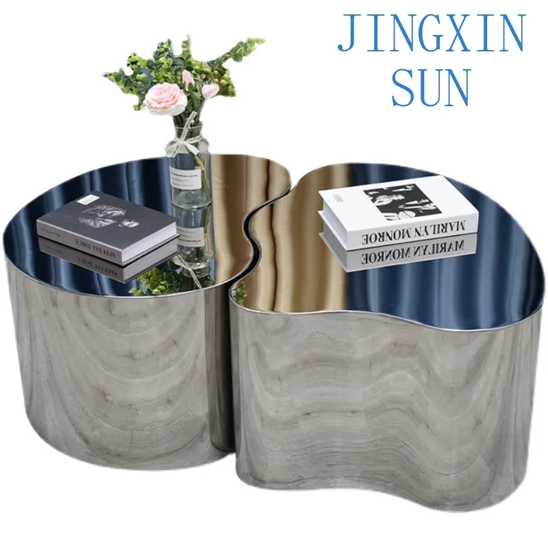 Special-shaped coffee table lobby reception area negotiation tea table living room metal light luxury table