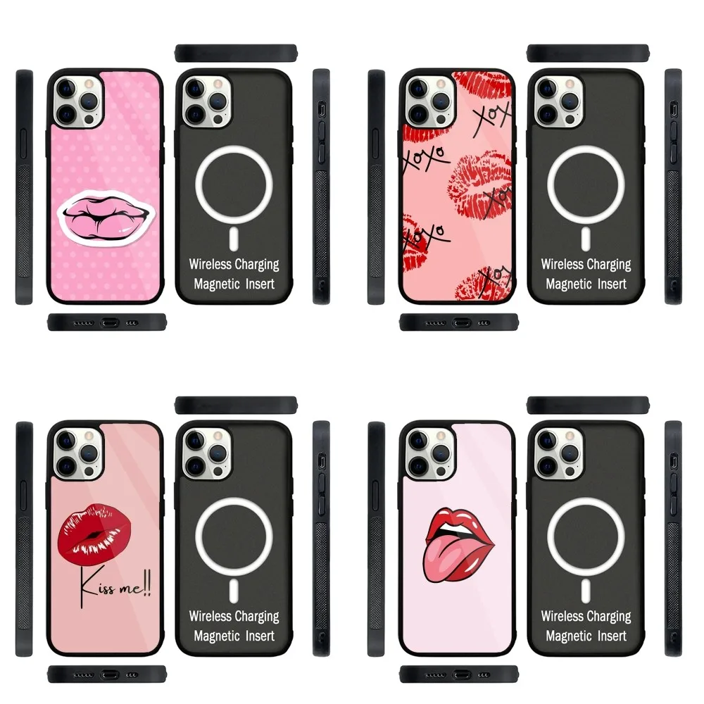 

Sexy Red Lips Phone Case Strong Magnetic For IPhone 15,14,13,Pro,Max,Plus,11,12,Mini For Magsafe Wireless Charging