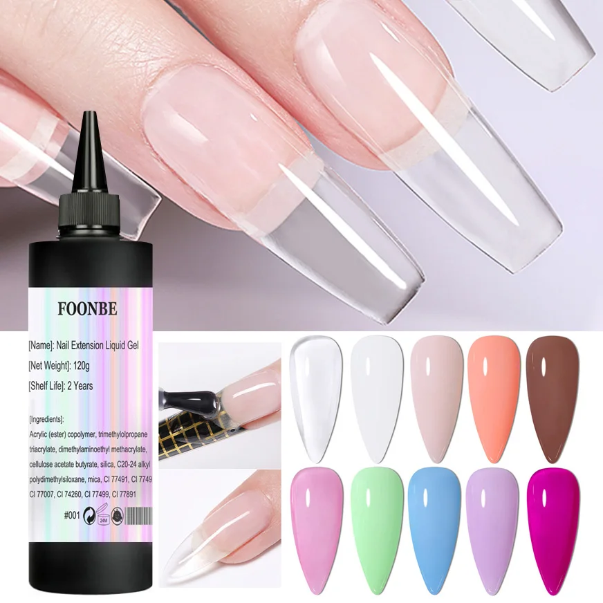 Nail Extension Gel 120g Quick Gel Extension Liquid Glue Polish Gel 21 Colors Semi Permanent Soak Off Manicure Nail Art Tool