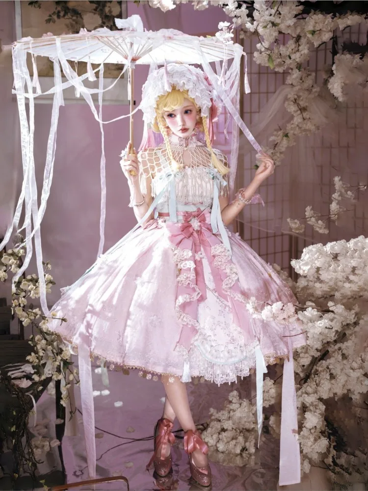 New Chinese-style pink dress