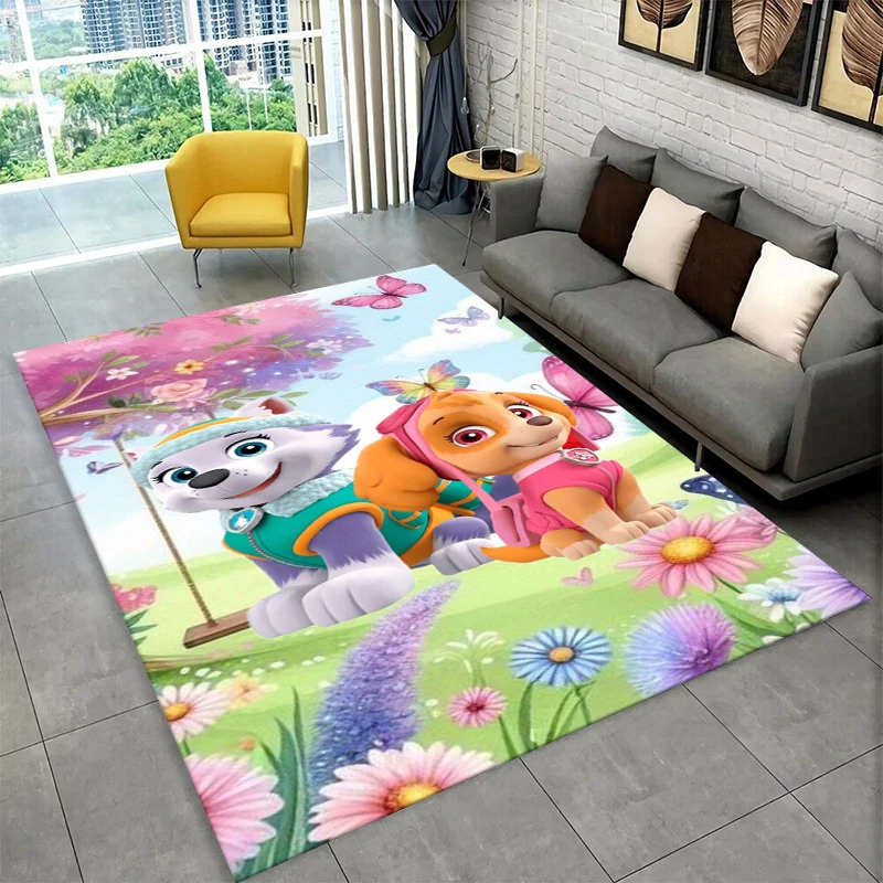

Коврик с мультяшными щенками-пэт-патрульниками для игровой комнаты, спальни, гостиной, дивана, домашнего декора, детский игровой коврик, нескользящий напольный коврик
