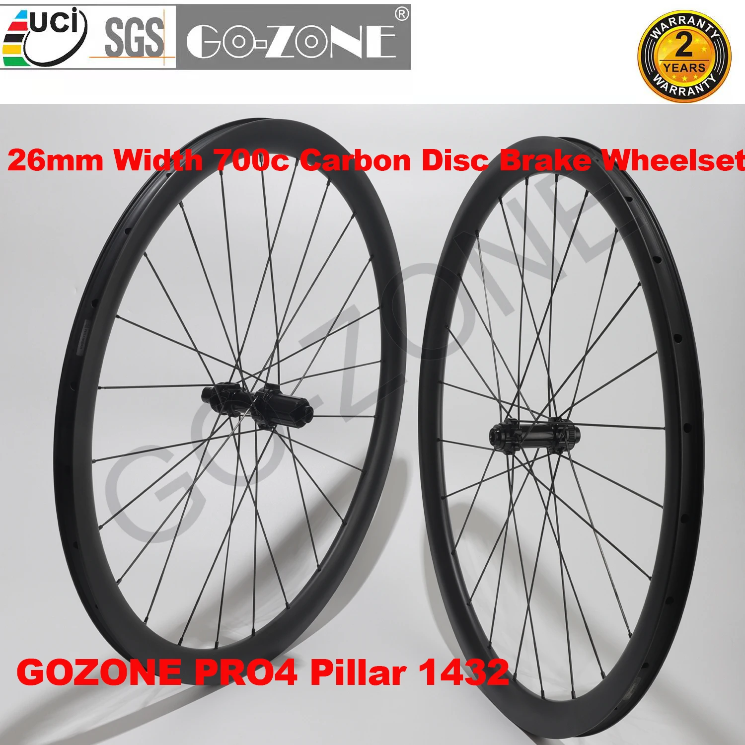 Gozone Pro 4 26mm U Shape Clincher Tubeless Tubular 700c Carbon Wheelset  Multiple Specifications Carbon Road Disc Brake Wheels