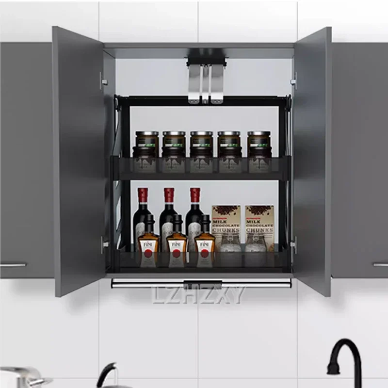 خزانة المطبخ سلة رفع قابلة للسحب تخزين رفوف التوابل خزانة حائط صعودا وهبوطا سلال درج رفع عمودي 35/40/45/*28*52/سم