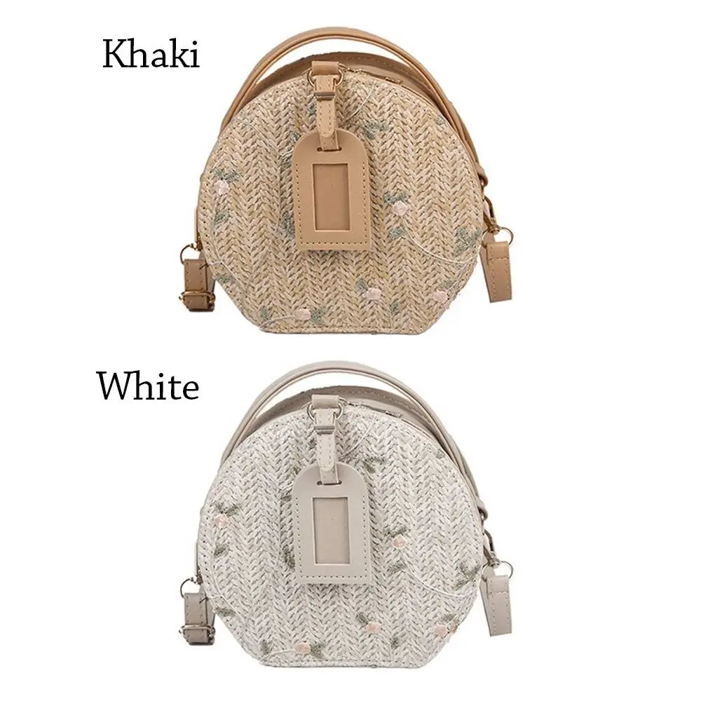 Fashion Women Summer Handbag Straw Bag Small Round Shoulder Bags Girls Crossbody Bags