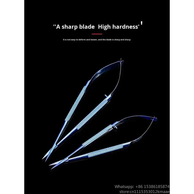 Vequyn Manual Straight/Curved Micro Corneal Scissors Titanium Alloy/Stainless Steel for Ophthalmic Surgery and Double Eyelid