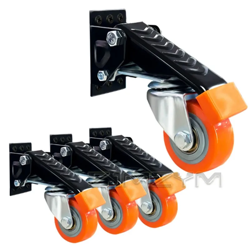 Side Mounted Foot Pedal Lifting Swivel Casters Heavy Duty Retractable Mobile Wheels for Bed Sofa Workbench Cabinet Furniture