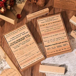 10-częściowy Vintage Wise Vocabulary Drewniany Gumowy Stempel Scrapbooking Deco DIY Craft Standardowy Zestaw Drewnianych Stempli