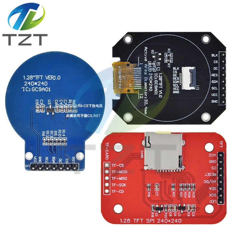 1/3pcs TFT Display 1.28 Inch TFT LCD Display Module Round RGB 240*240 GC9A01 Driver 4 Wire SPI Interface 240x240 PCB For Arduino