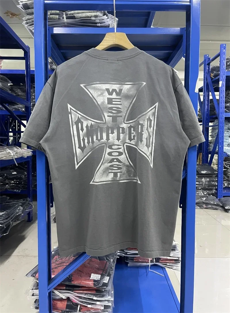 Washed Grey West Coast Choppers T-Shirts Men Women High Quality Oversized Pure Cotton Vintage T Shirt Top Tees
