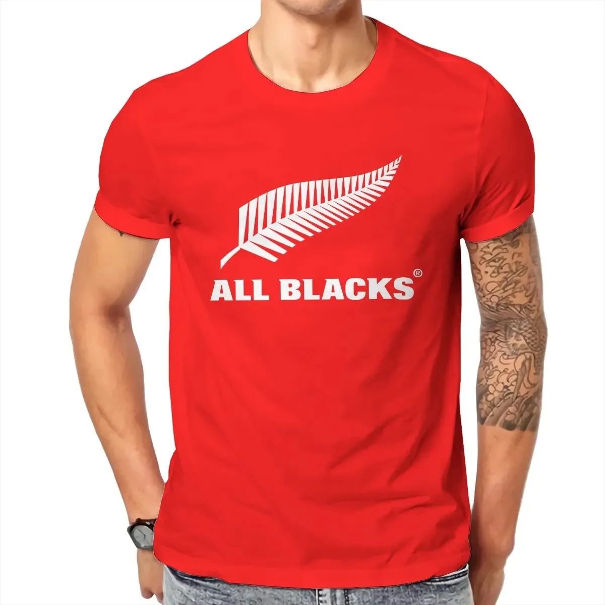 2024 All_Blacks_Rugby T Shirts Men Cotton Humor T-Shirts Round Collar Tee Shirt Short Sleeve Clothing Birthday Present