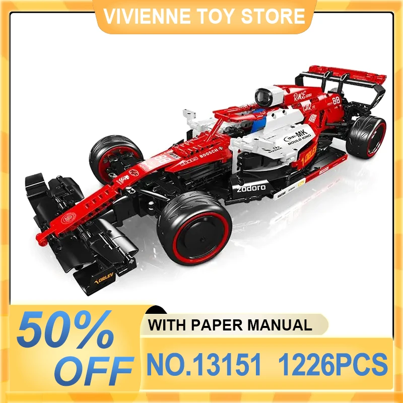 MOULD KING 13151 Technical Champions Formula F1 Car Building Blocks Race Racing Vehicles Bricks Assembly Toy Kids Christmas Gift