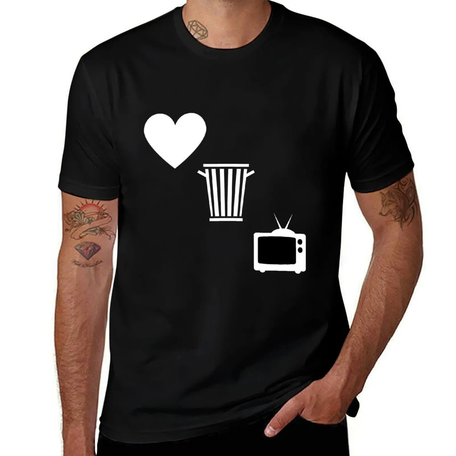

I Love Trash TV T-Shirt cheap stuff cotton graphic tees luxury designer Clothing plus size men clothing