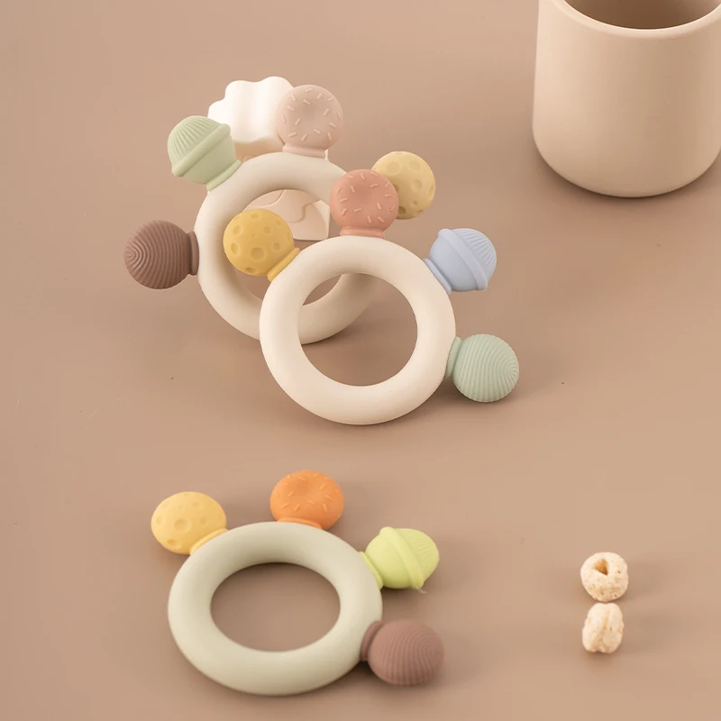 1pc Baby Teething Toys BPA Free Infant Silicone Teethers Easy to Grip Chewing Toy for Boys Girls Newborn Gift Babies Accessories