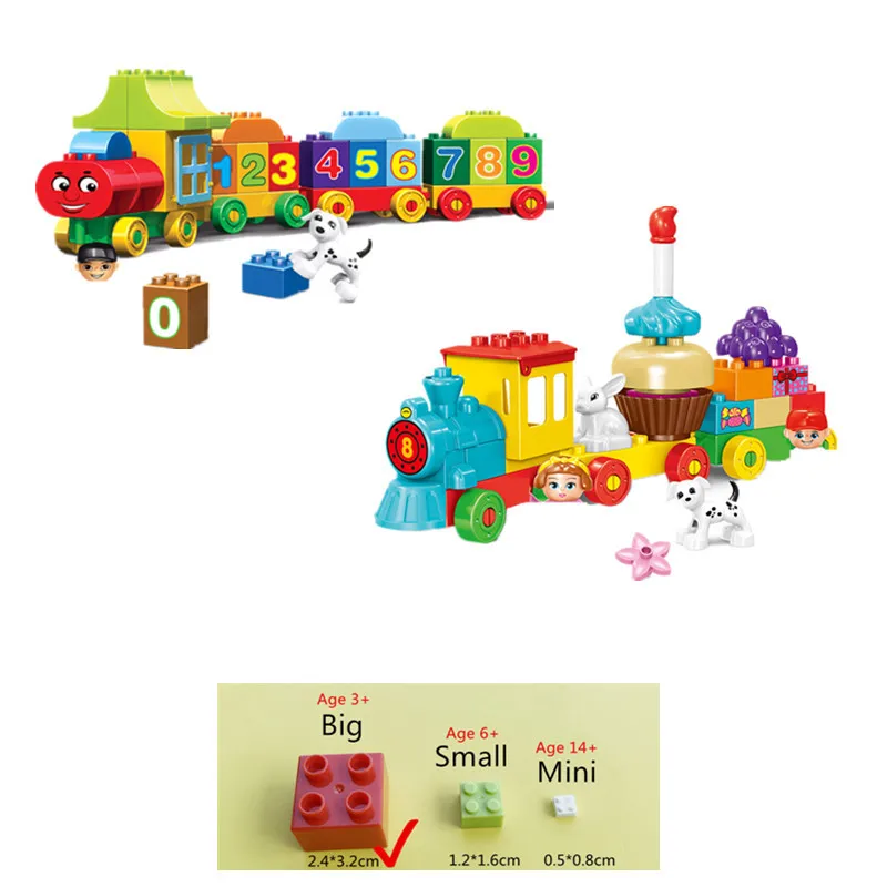 Big Building Blocks My First Number Train Cake English Alphabet  Mathematicl Calculation Large Particles Toddler Educatioal Toys