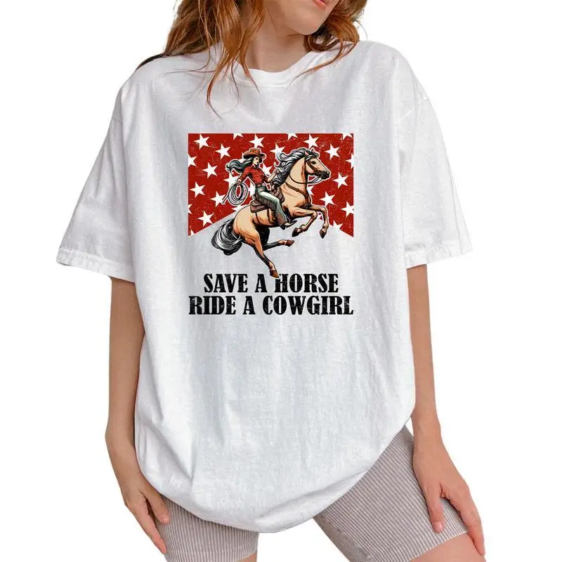 

Save A Horse Shirt, Western Rodeo Vintage Tee, Humor Unisex Graphic Printed Tee, Pride Month Retro Shirt, Cowgirl T-shirt, Comf