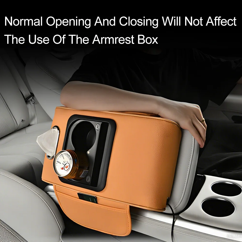 سيارة مركز وحدة التحكم مسند الذراع صندوق السماء المرصعة بالنجوم سقف الارتفاع زيادة سيارة حصيرة متعددة الوظائف صندوق تخزين الأنسجة للمركبات #5