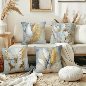 Boho Feather Butterfly Pillow Covers 1