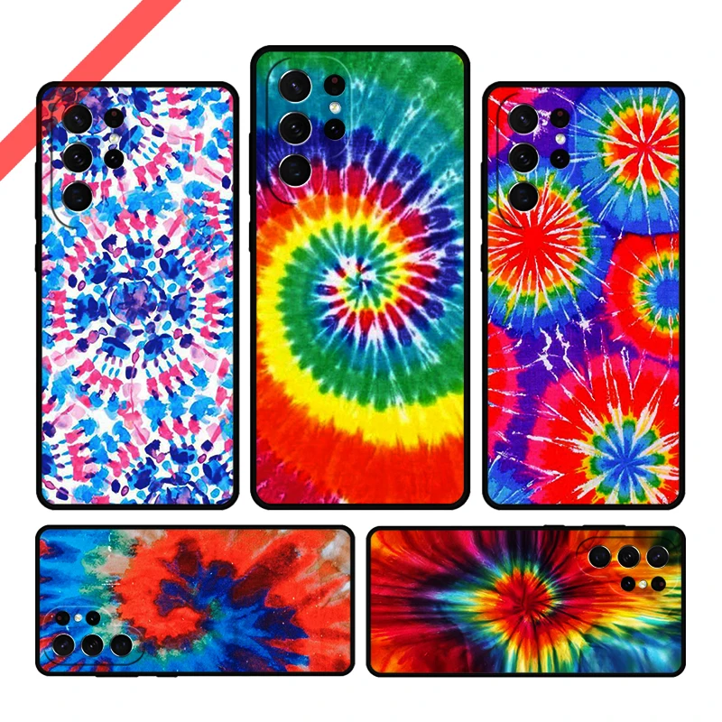 Colorful Tie Dye Rainbow Hippie Art Phone Case For Samsung S20 FE S21 S10 S23 Plus S24 S22 Ultra Note20 Note10 S9 S8 Cover