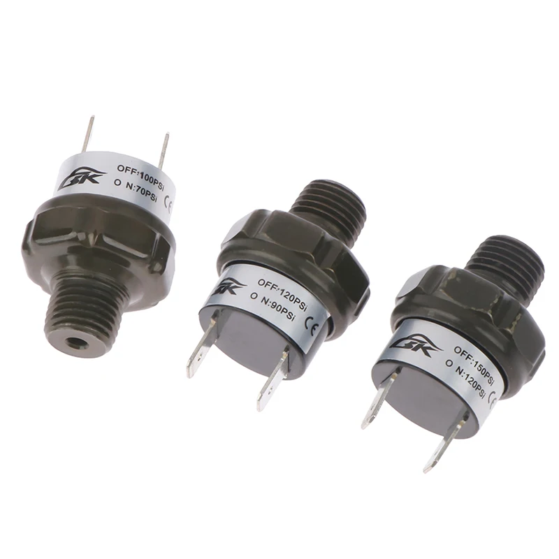 1Pcs Heavy Duty 1/4 NPT Air Compressor Pressure Control Switch Valve 70-100PSI 90-120PSI 120-150PSI with Relief Valve
