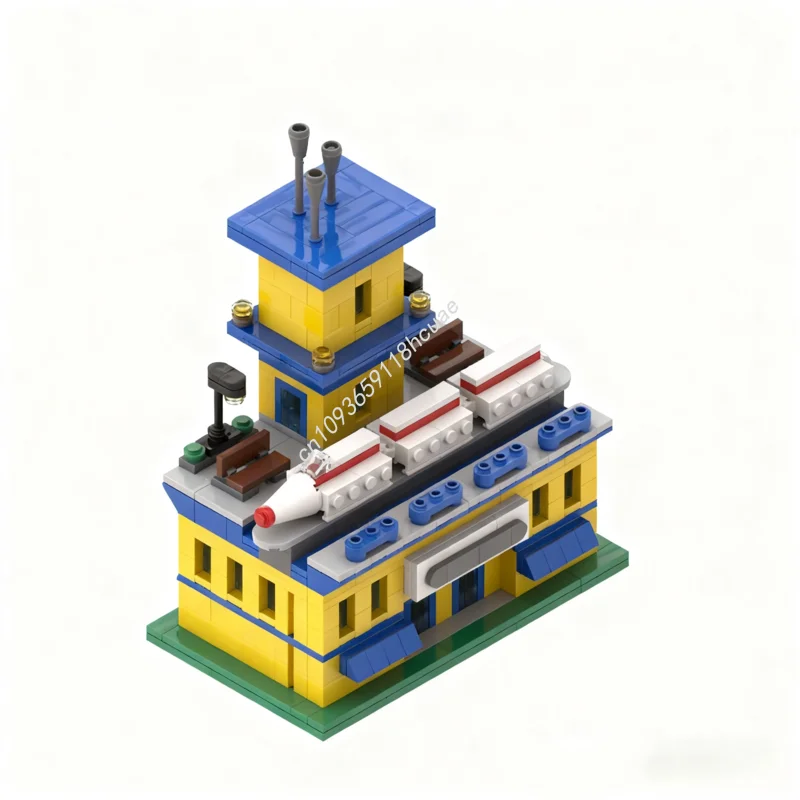 

695 шт. MOC Micro Monorail Station, спутниковый анимированный ситком, модель города, строительные блоки, детские игрушки «сделай сам», рождественские подарки