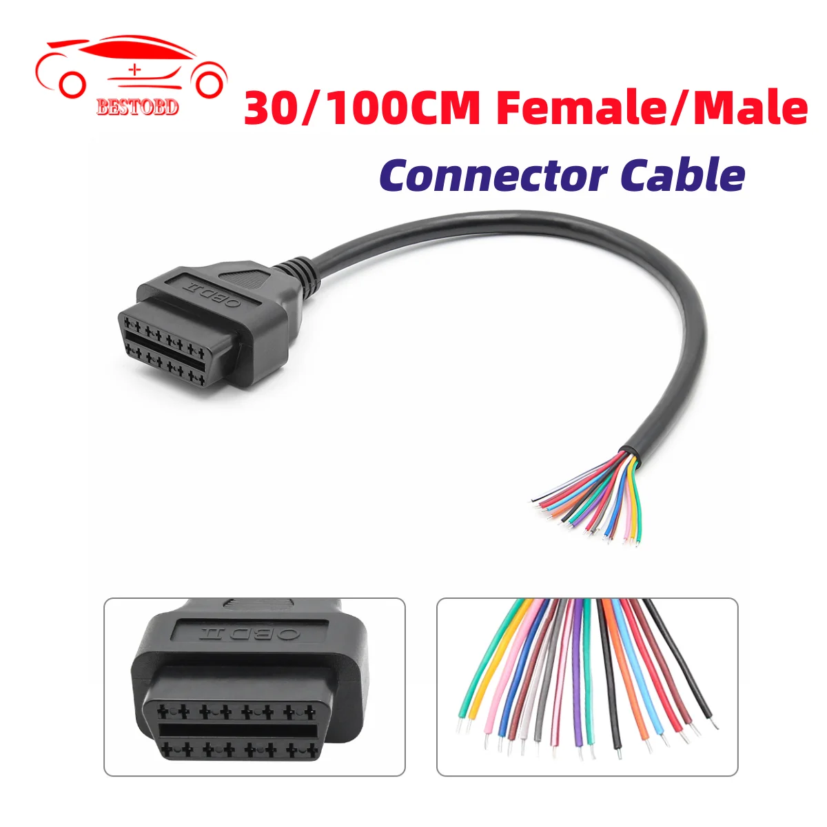 OBD2 كابل تمديد السيارات ، كامل 16Pin ، ذكور وإناث ، ديي ، أداة تشخيص السيارات السيارات ، الماسح الضوئي ، موصل OBD 2