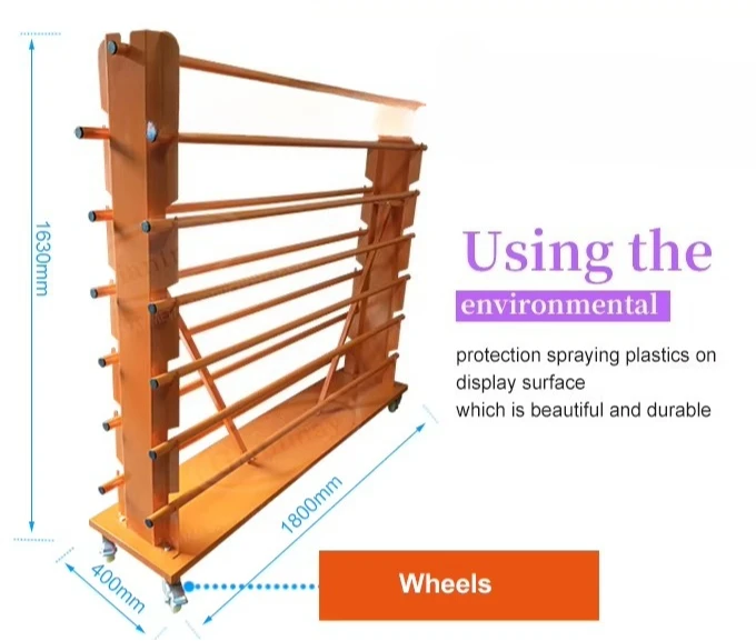 Detachable double-sided wrap carpet fabric roll display rack
