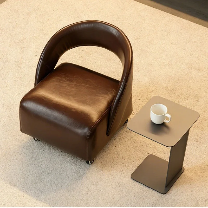 

Small Stool Home Use with Wheels Sofa Stool Shoe-changing Stool Backrest Chair Shoe Bench Light Luxury Single Chair Low Stool