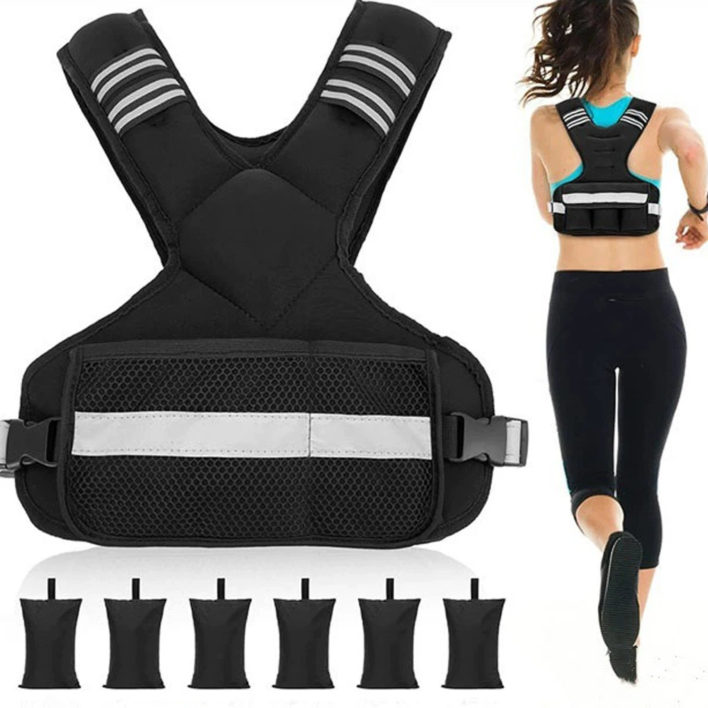 

Adjustable Weighted Vest 4-10lb Cradle Vest with 6 Weights & Large Pocket for Home Workouts, Running, Walking Strength Training