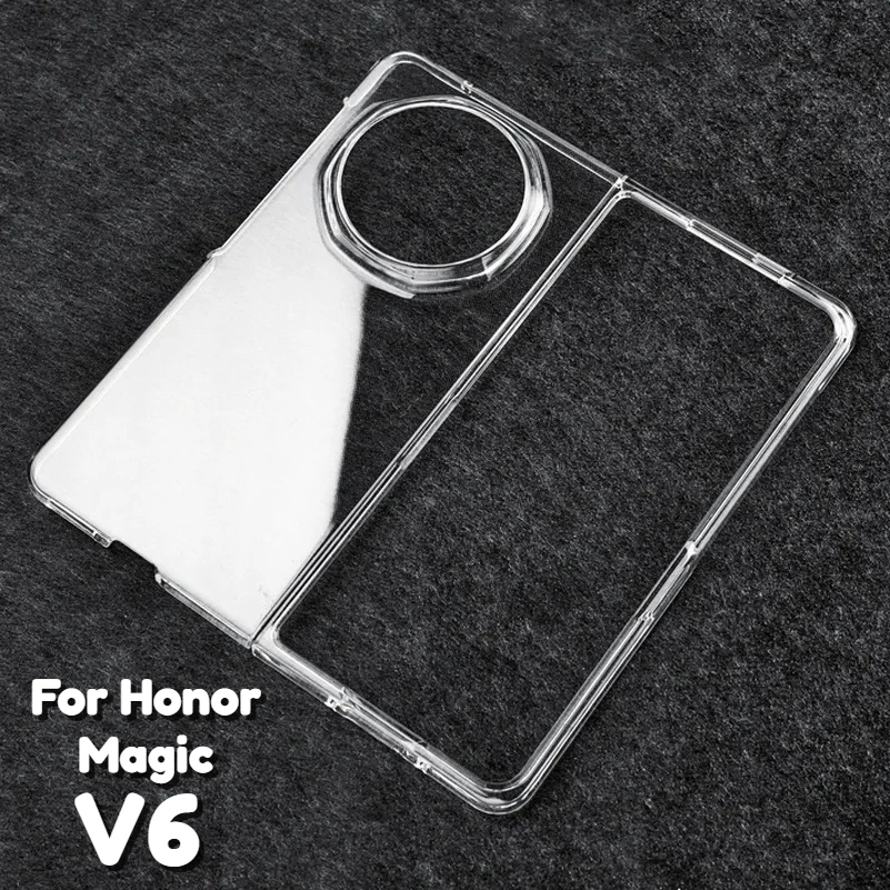 Minimalistische Ultradünne Harte Transparente PC-Handyhülle für Honor Magic V6 V5 V3 Vs2 Vs3 mit Kameraschutz und Klarer Rückabdeckung
