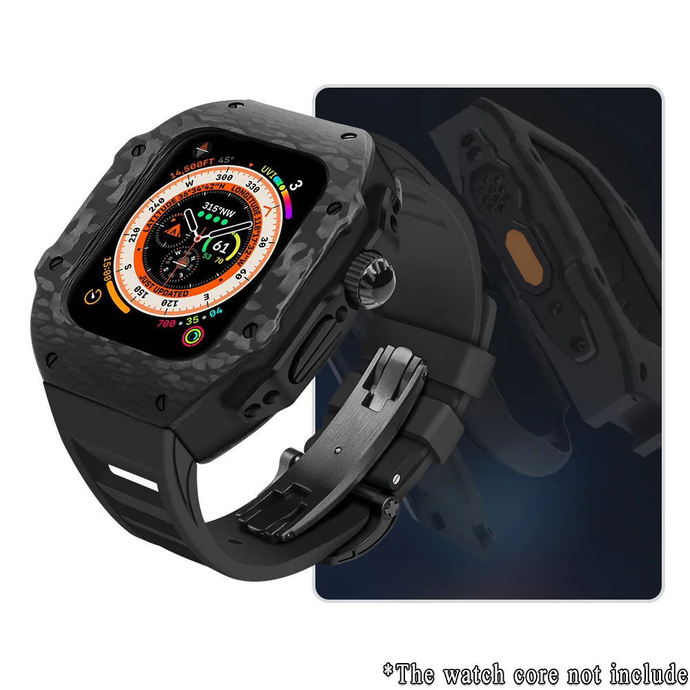 Luxe koolstofvezel modificatiekit compatibel voor Apple Watch Ultra3 49 mm 44 mm 45 mm Iwatch-serie 9 8 7 6 5 4 SE3/2/1 ultra 3