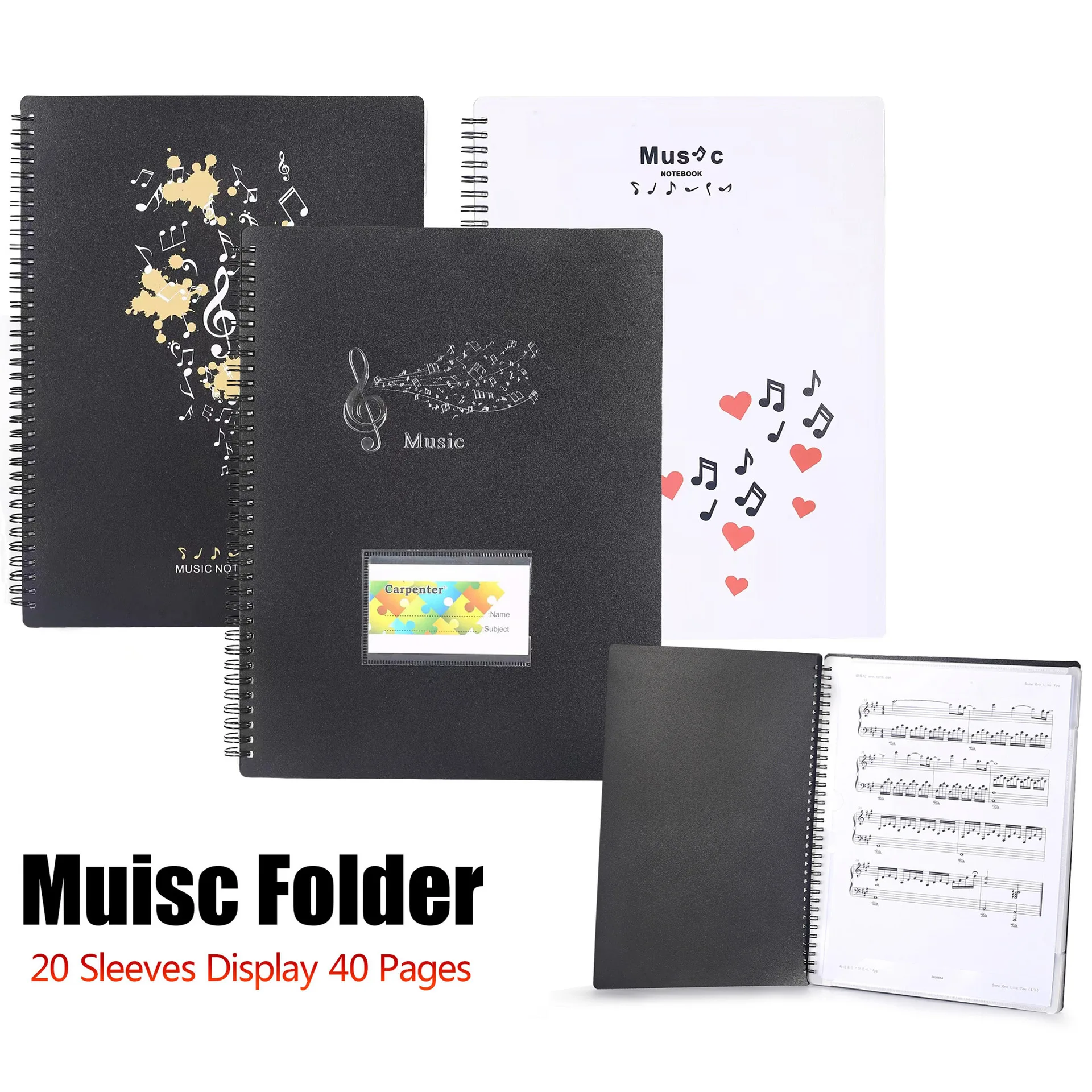 

Папка для нот с отрывными листами Папка для нот Папка для хранения нот формата А4 Книга для хранения нот может быть модифицирована напрямую 20 внутренних страниц и 40 сторон