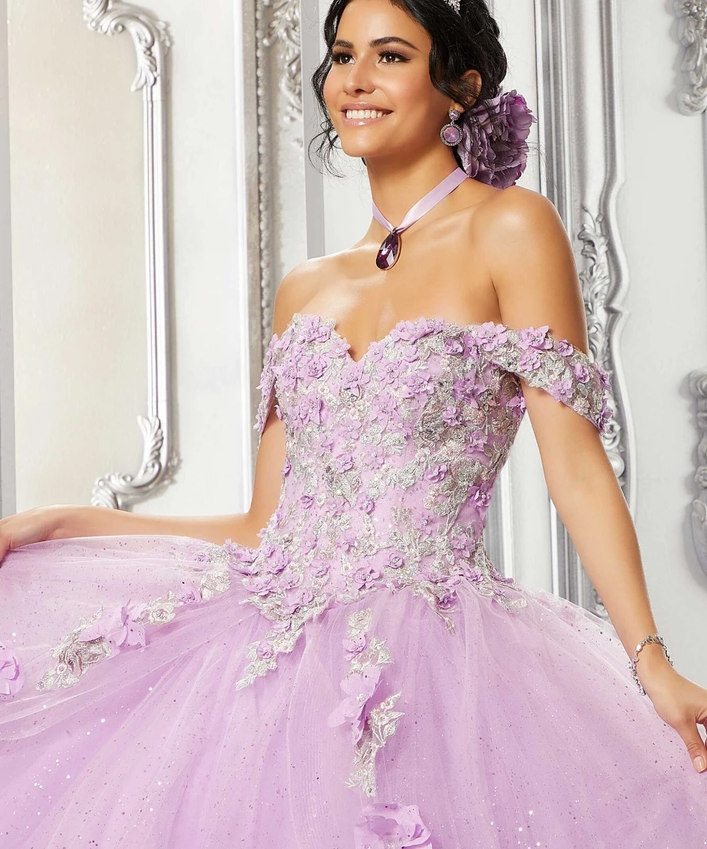 EVLAST Shiny Lilac Quinceanera Dress 2024 Lace Ball Gown Birthday Party Vestido 15 Anos Princess Sweet 16 Girl Prom Dress TQD161