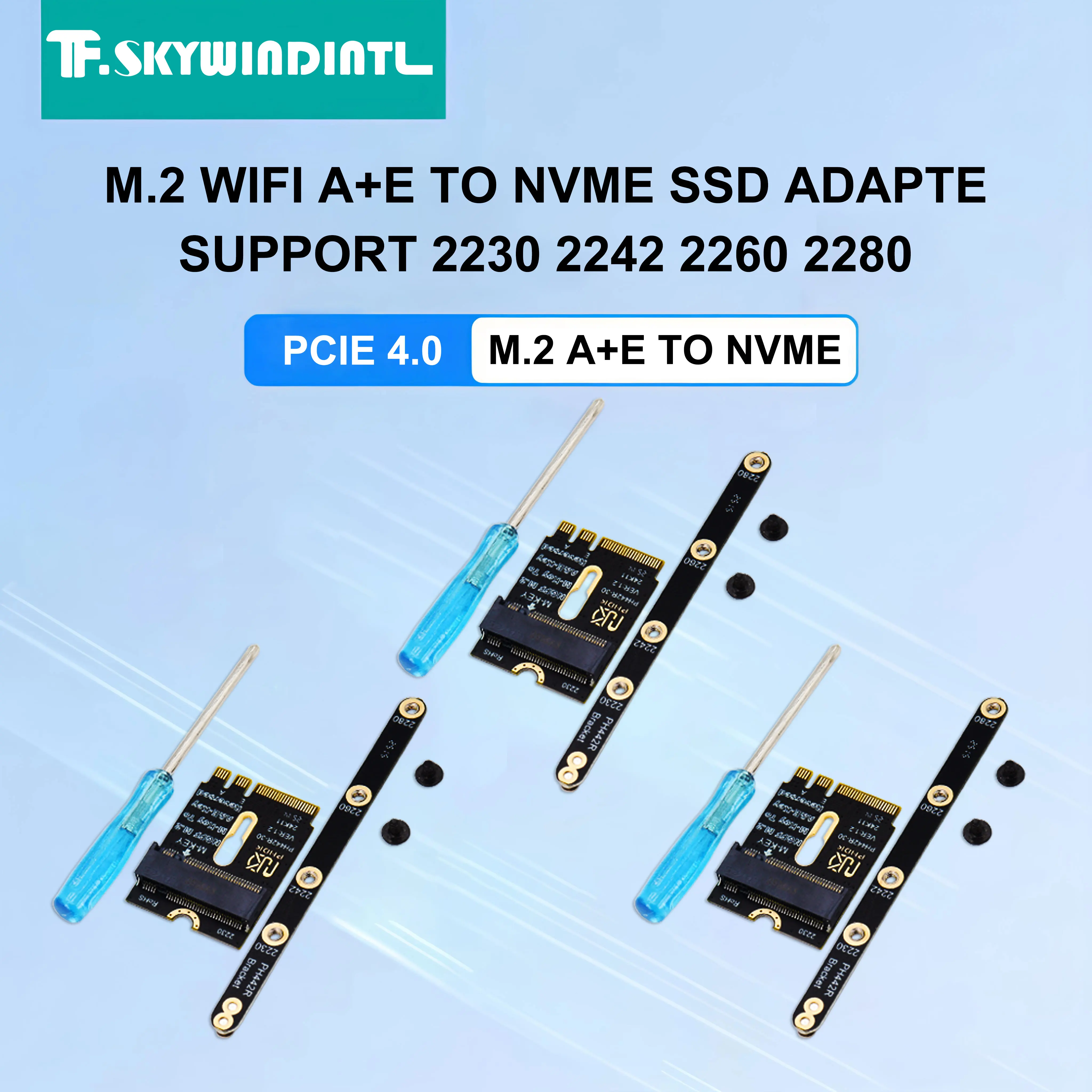 

3 шт. PCI-E 4,0 NGFF A + E ключ расширения «папа» к M-KEY «мама» NVME SSD карта адаптера обратной передачи