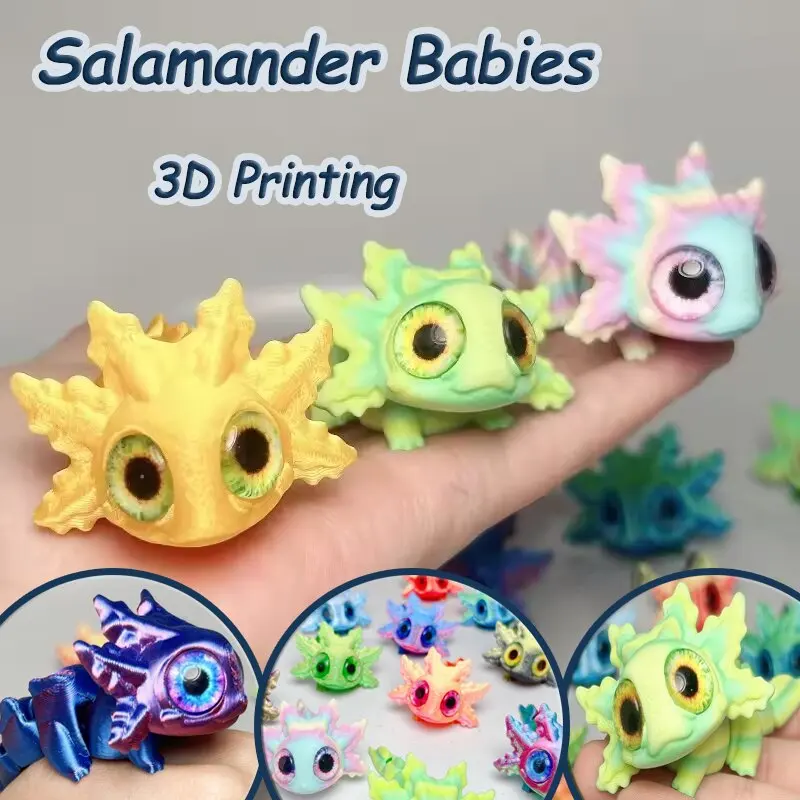 3D 인쇄 새우 개구리 피규어 동물 장난감 장식품 멀티 조인트 이동식 시뮬레이션 눈 장난감 홈 데스크탑 장식 어린이 선물