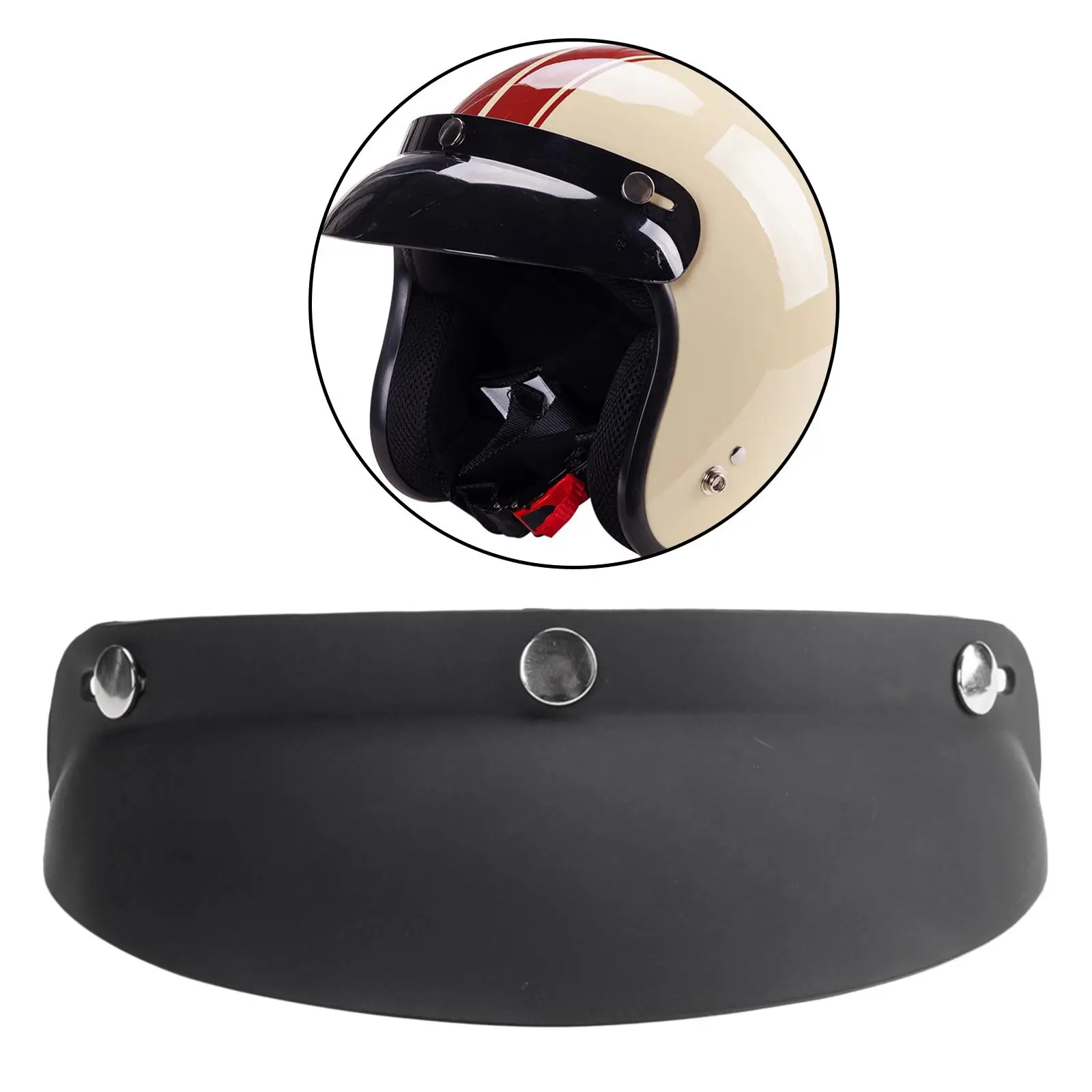 Motorcycle Visor Peak Retro Replacement Shield Universal Fit for Vintage Open Face Helmet Use