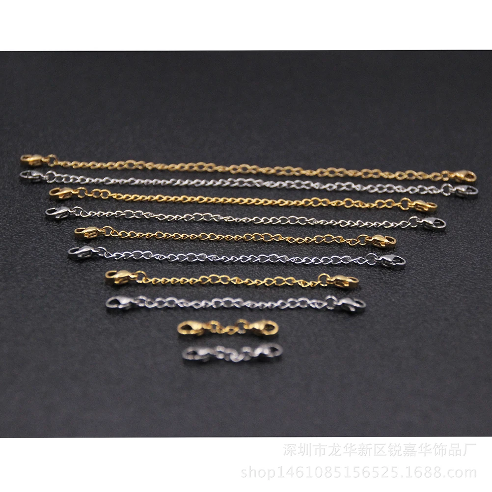 

5 шт., удлинительные цепочки с застежкой-лобстером из нержавеющей стали длиной 5 длин, быстроразъемное ожерелье, браслет, наращивание ювелирных изделий своими руками