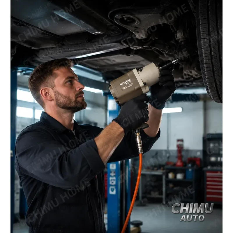 【CHIMU HOME】 High Torque 90 Degree Right Angle Pneumatic Ratchet Wrench Air Impact Tool for Auto Repair Small Space Access